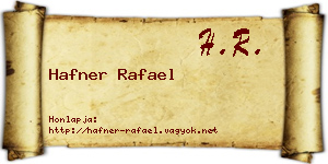 Hafner Rafael névjegykártya